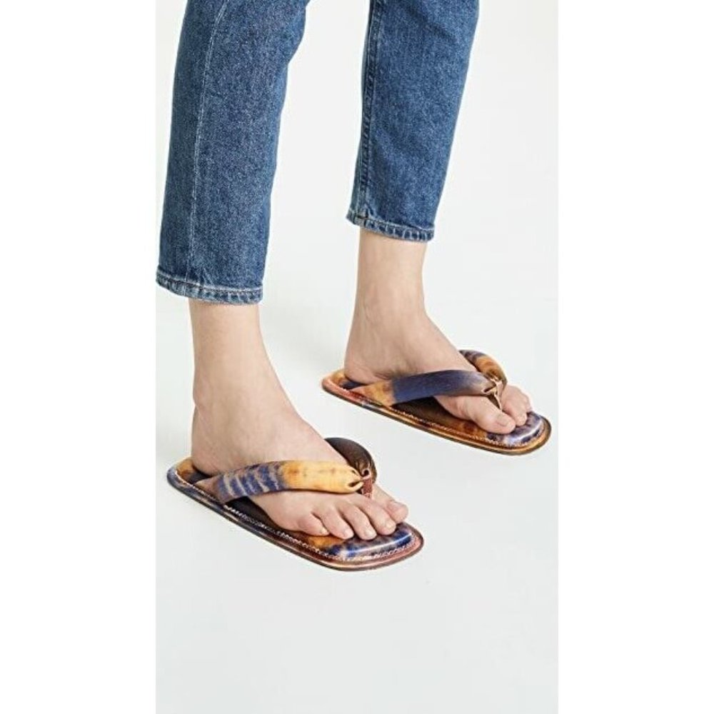 Pedro Garcia + Raquel Allegra Kaname Kimono Sunset Tie Dye Flip Flop Sandals 37